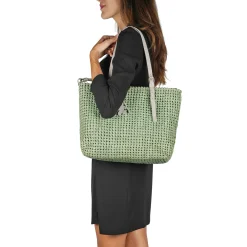 Minerva Shopping M HB Intreccio Crochet Agave Green