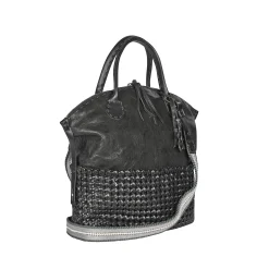 New Virginia M Intreccio Crochet Black