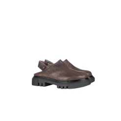 Open Back Slipper Plissettato Brown