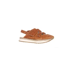 Open Back Sneaker Ricamo Vegetal Wash Brandy