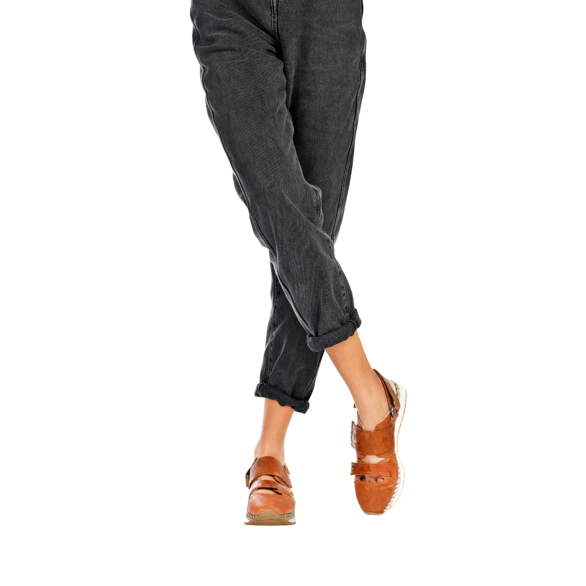 Open Back Sneaker Ricamo Vegetal Wash Brandy