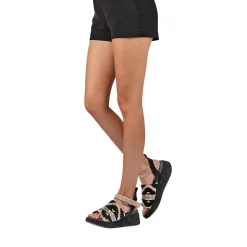 Platform Sandal Azteco Fabric Black