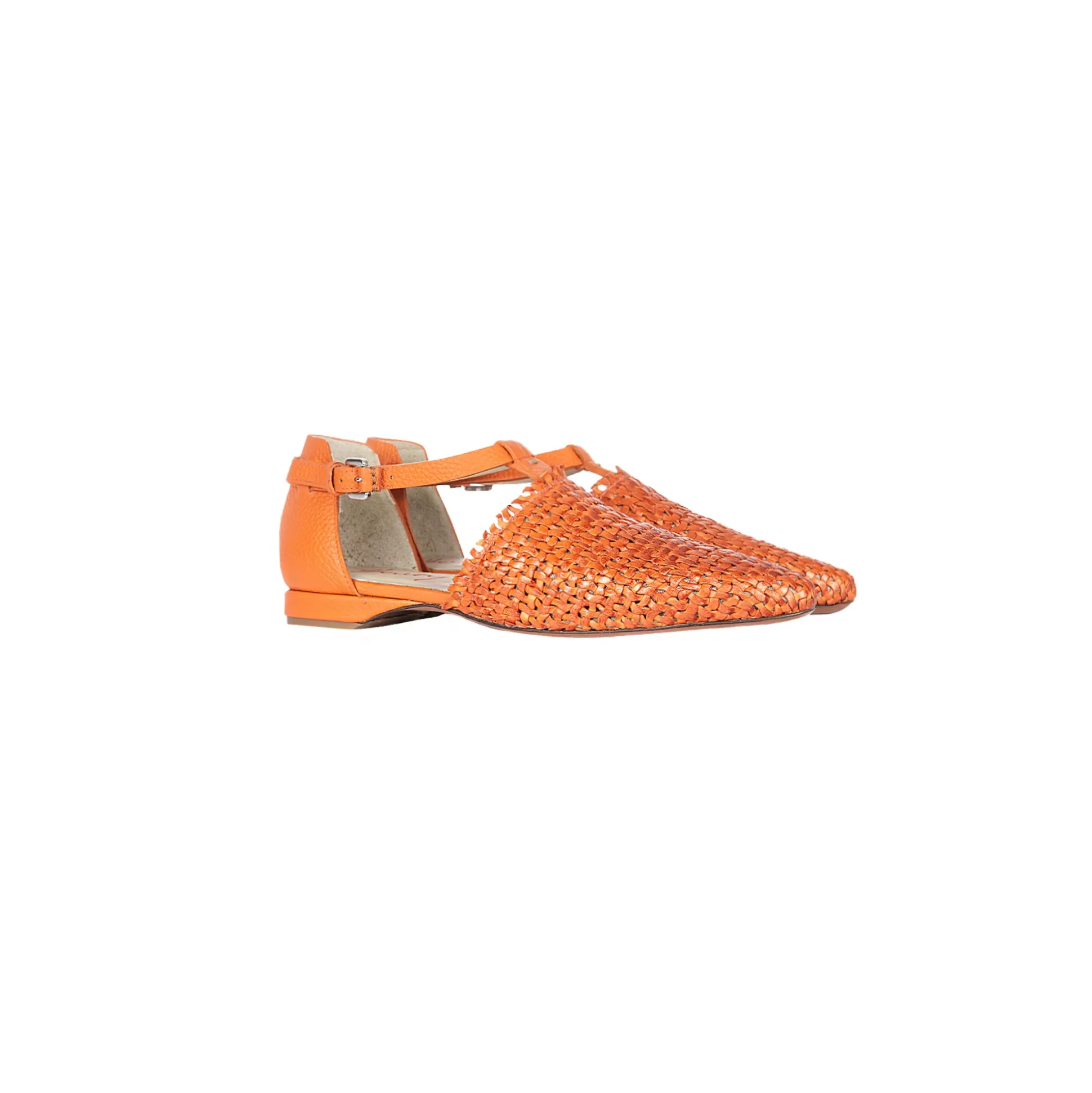 Pointed Shoe Intreccio Madreperla Orange