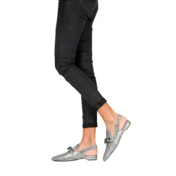 Pointed Slipper Graffiato Silver