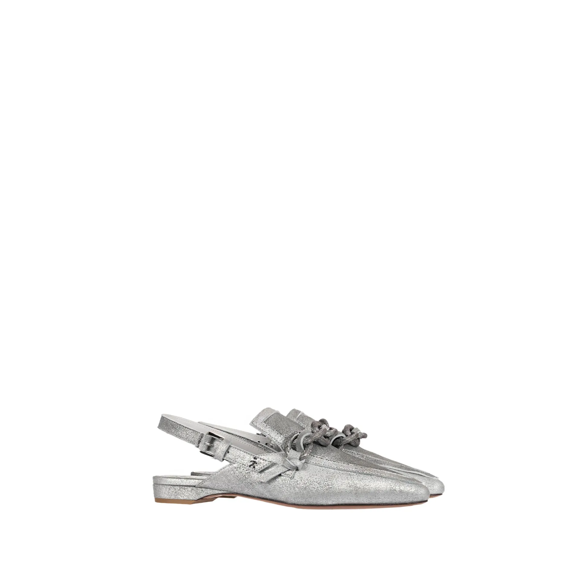 Pointed Slipper Graffiato Silver