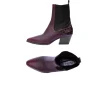 Point-Toe Western Bootie Burgundy