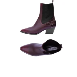 Point-Toe Western Bootie Burgundy
