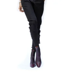 Point-Toe Western Bootie Burgundy