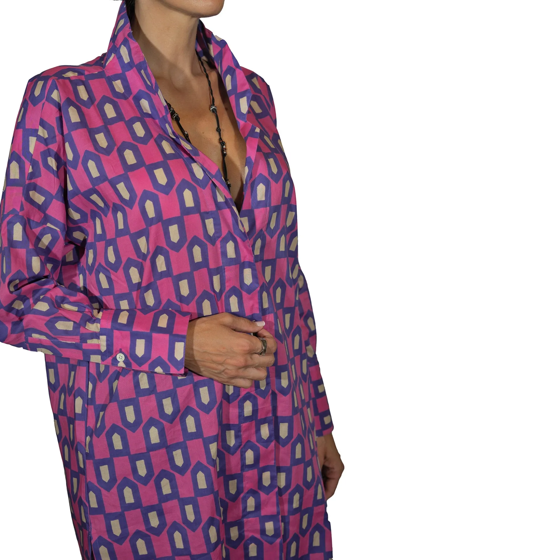 Printed Cotton Trench/Dress Purple