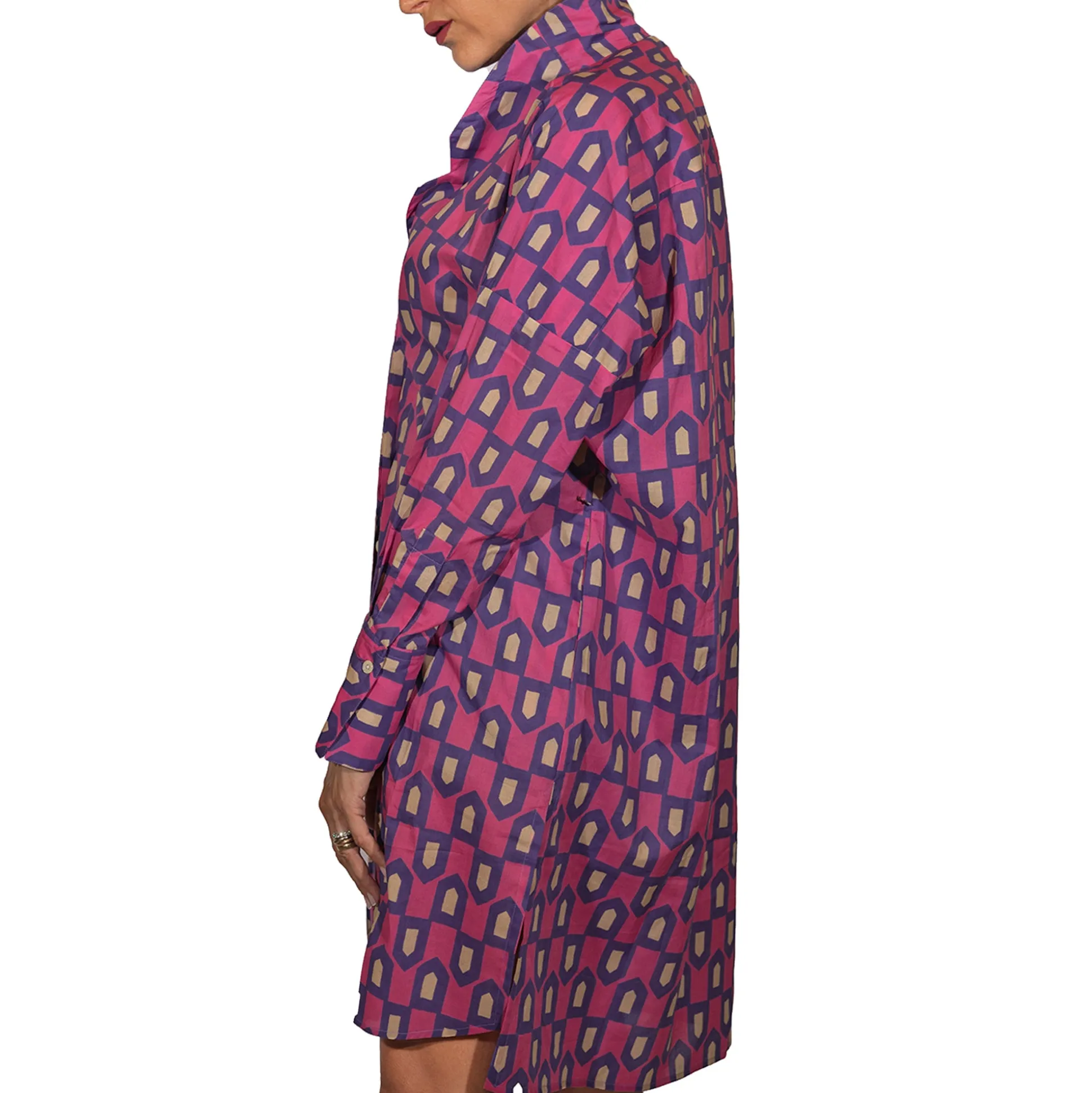 Printed Cotton Trench/Dress Purple