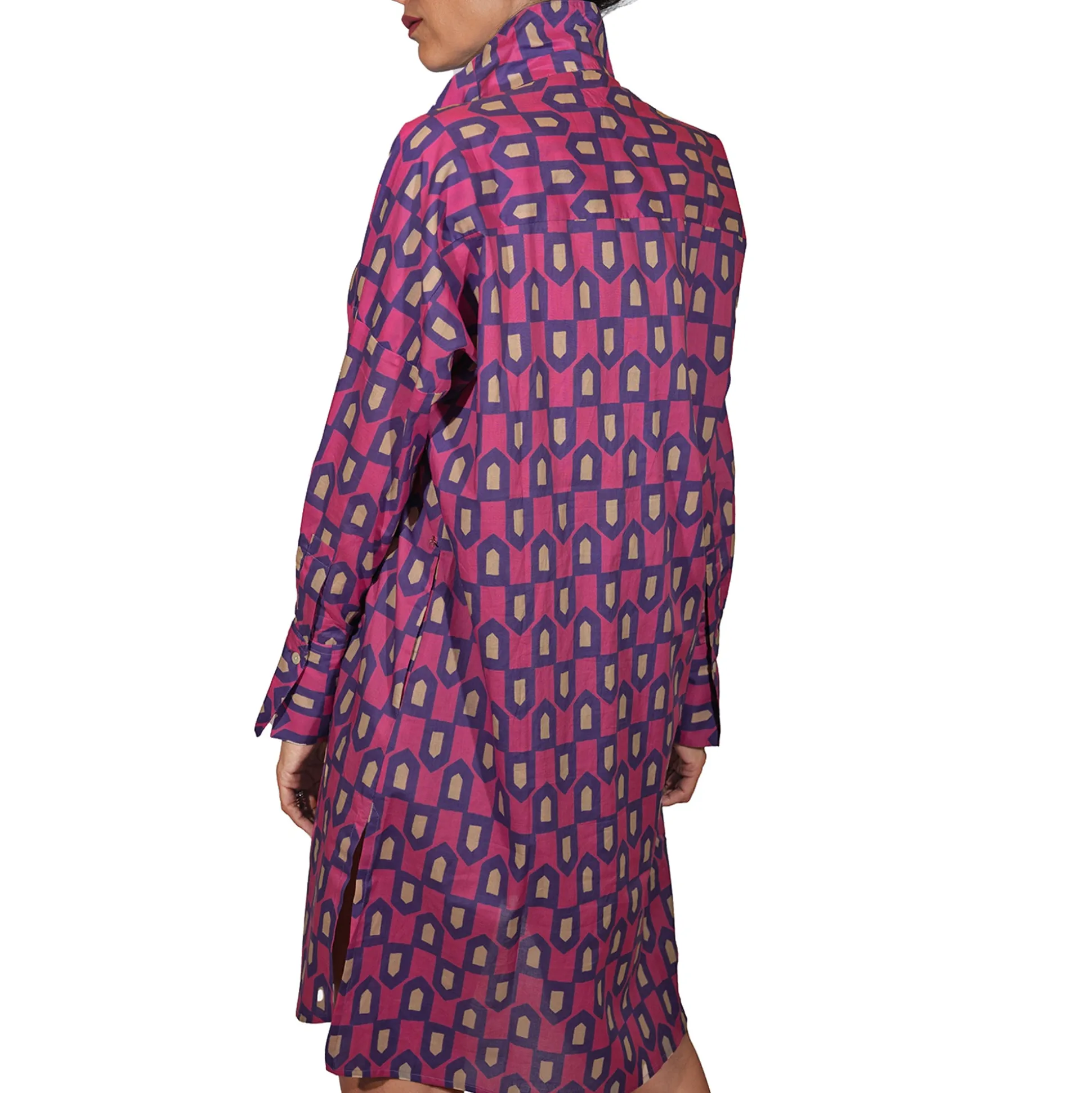 Printed Cotton Trench/Dress Purple