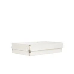 Rectangular Leather Box Dado White