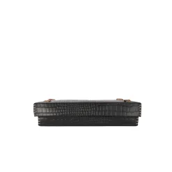 Rectangular Printed Crocodile Leather Box Dado Murrine Black