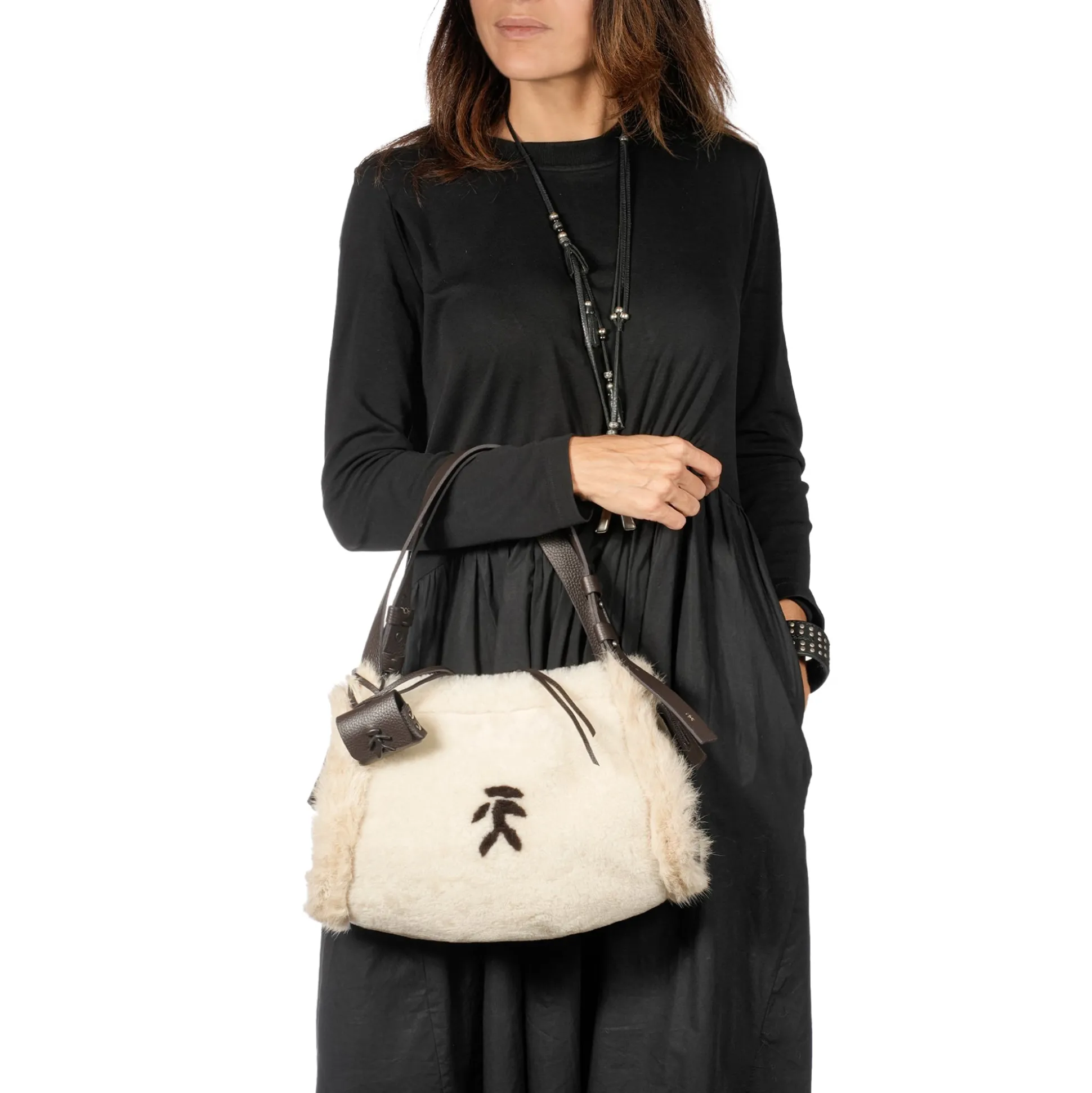 Sacca Boa S Montone Fur Omino Chalk White