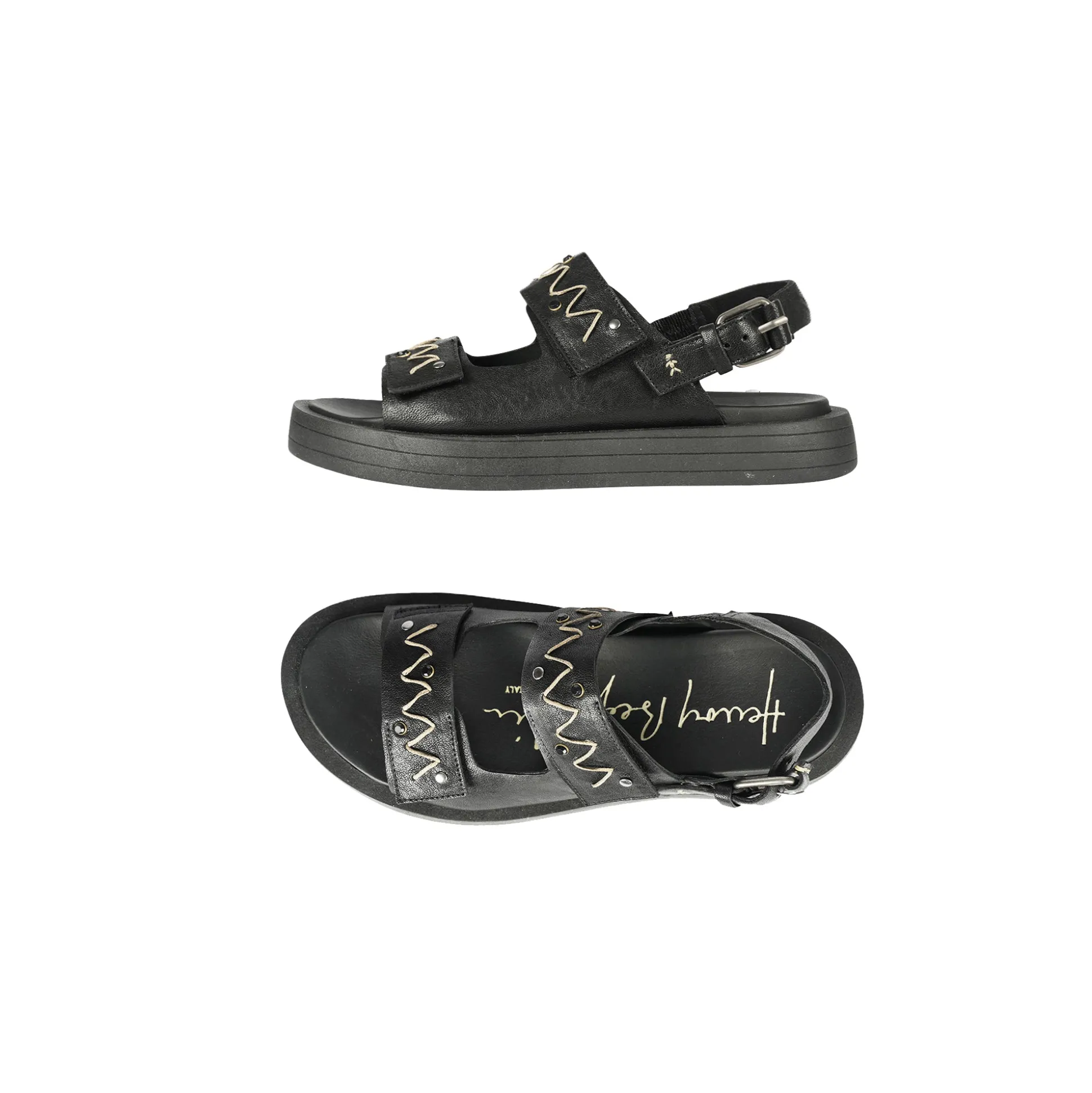 Sandal Greca Old Iron black