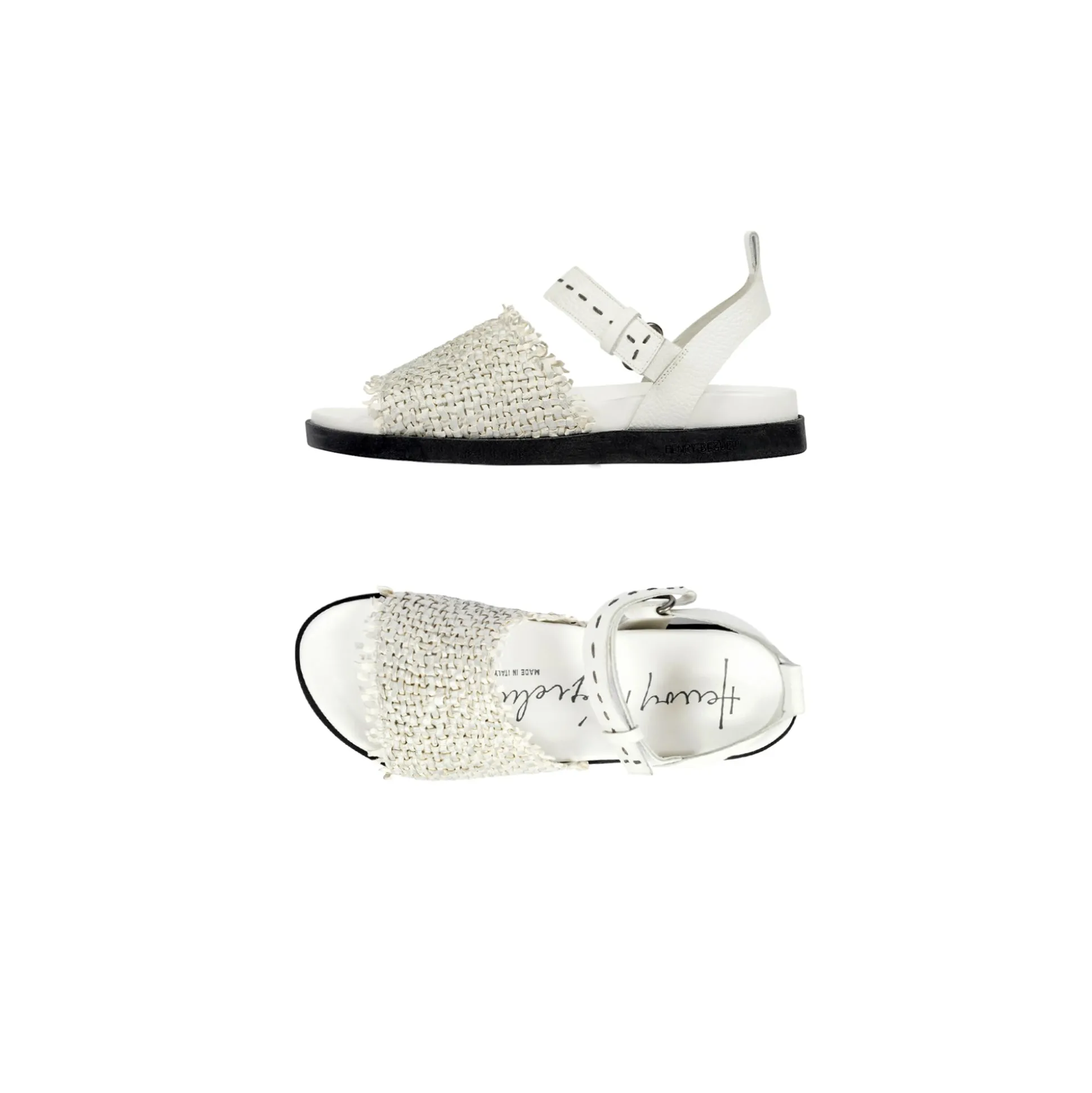 Sandal Intreccio Madreperla Chalk White
