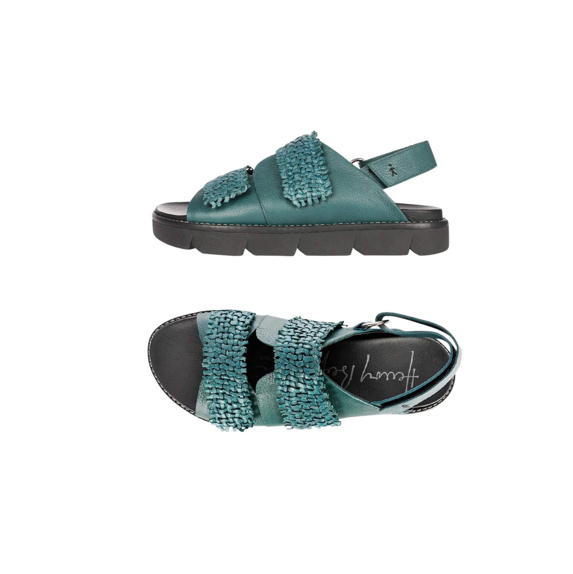 Sandal Intreccio Madreperla Teal