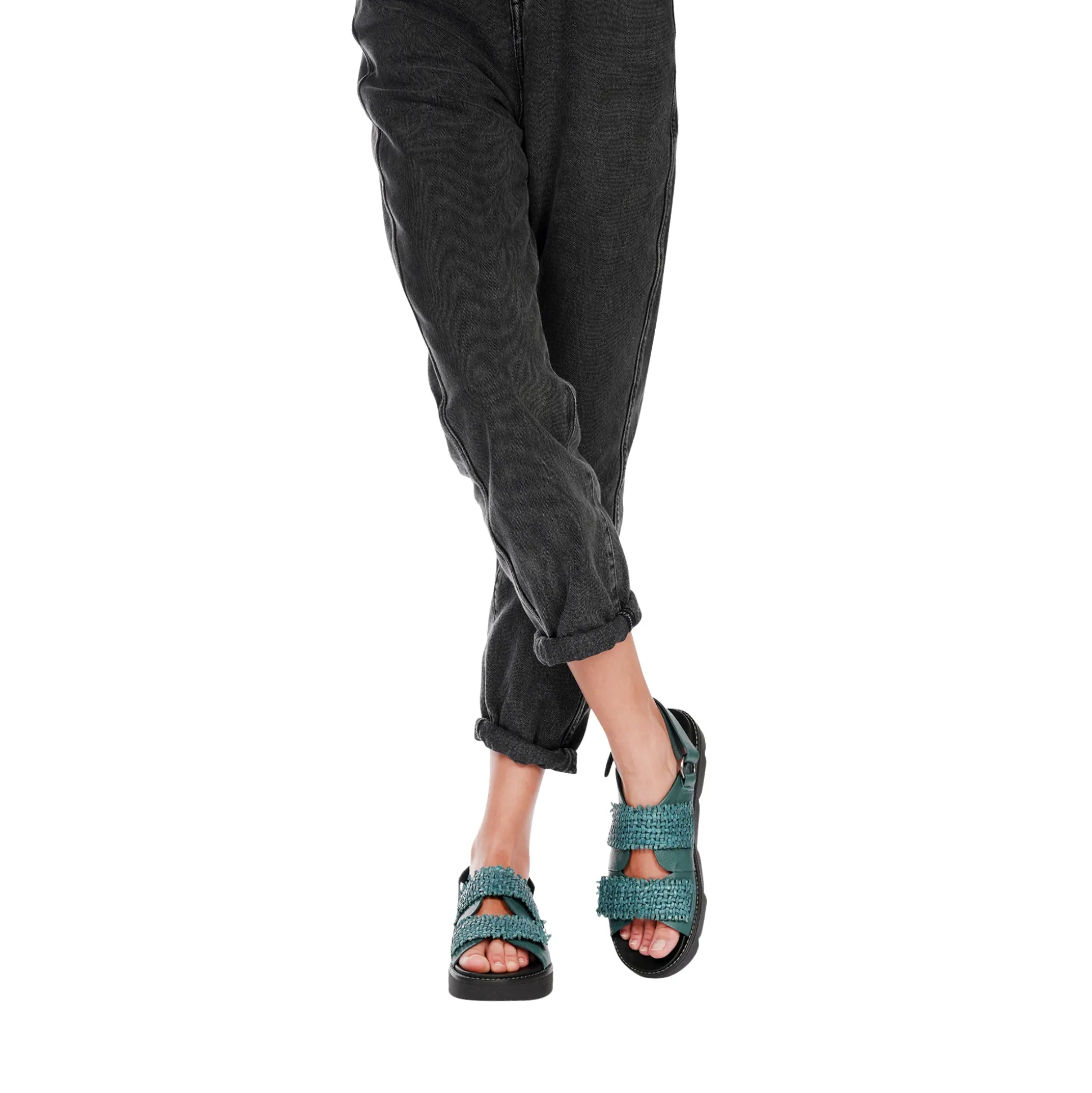 Sandal Intreccio Madreperla Teal