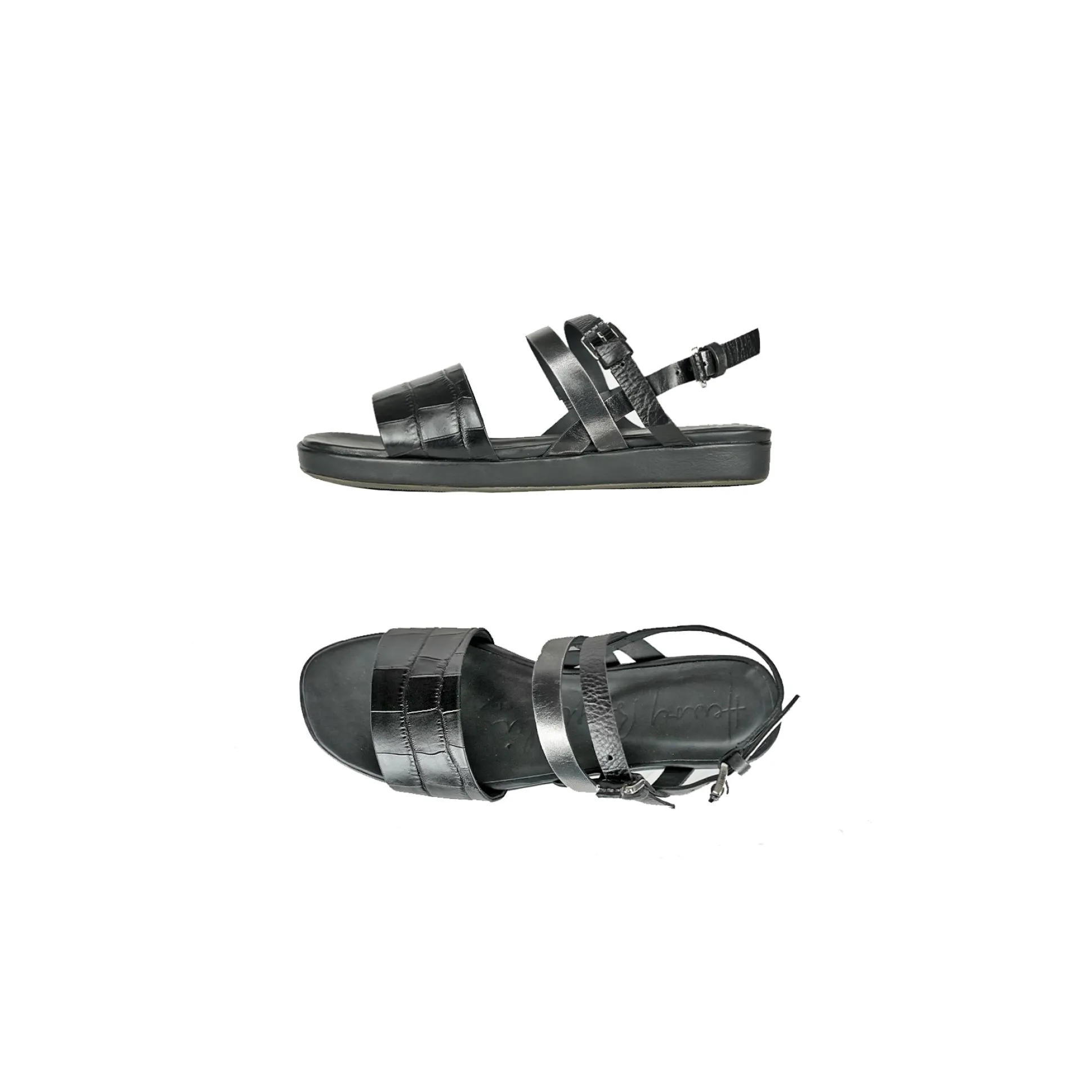 Sandal Printed Croco Black