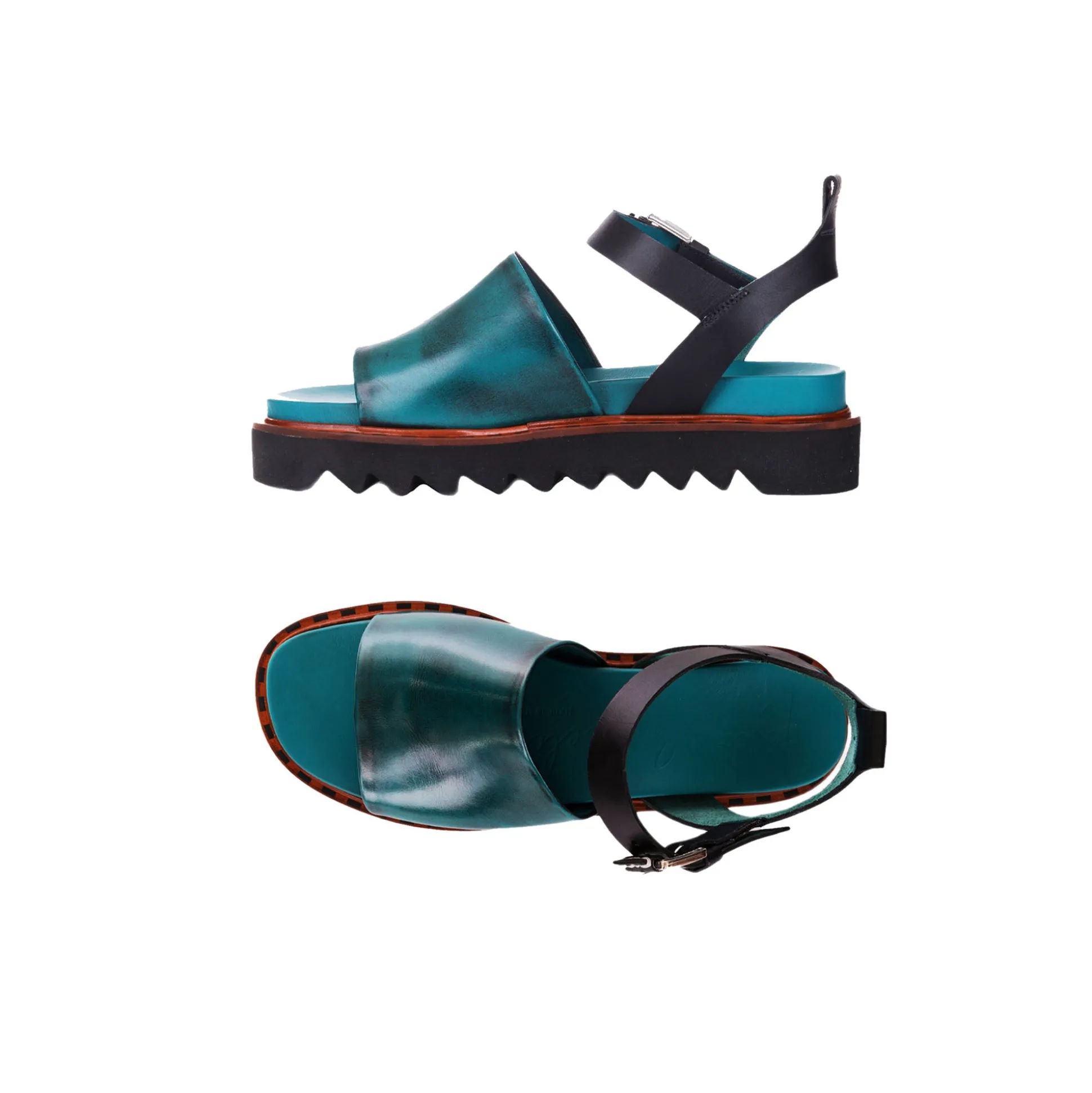 Sandal Zeppa Spazzolato Blue