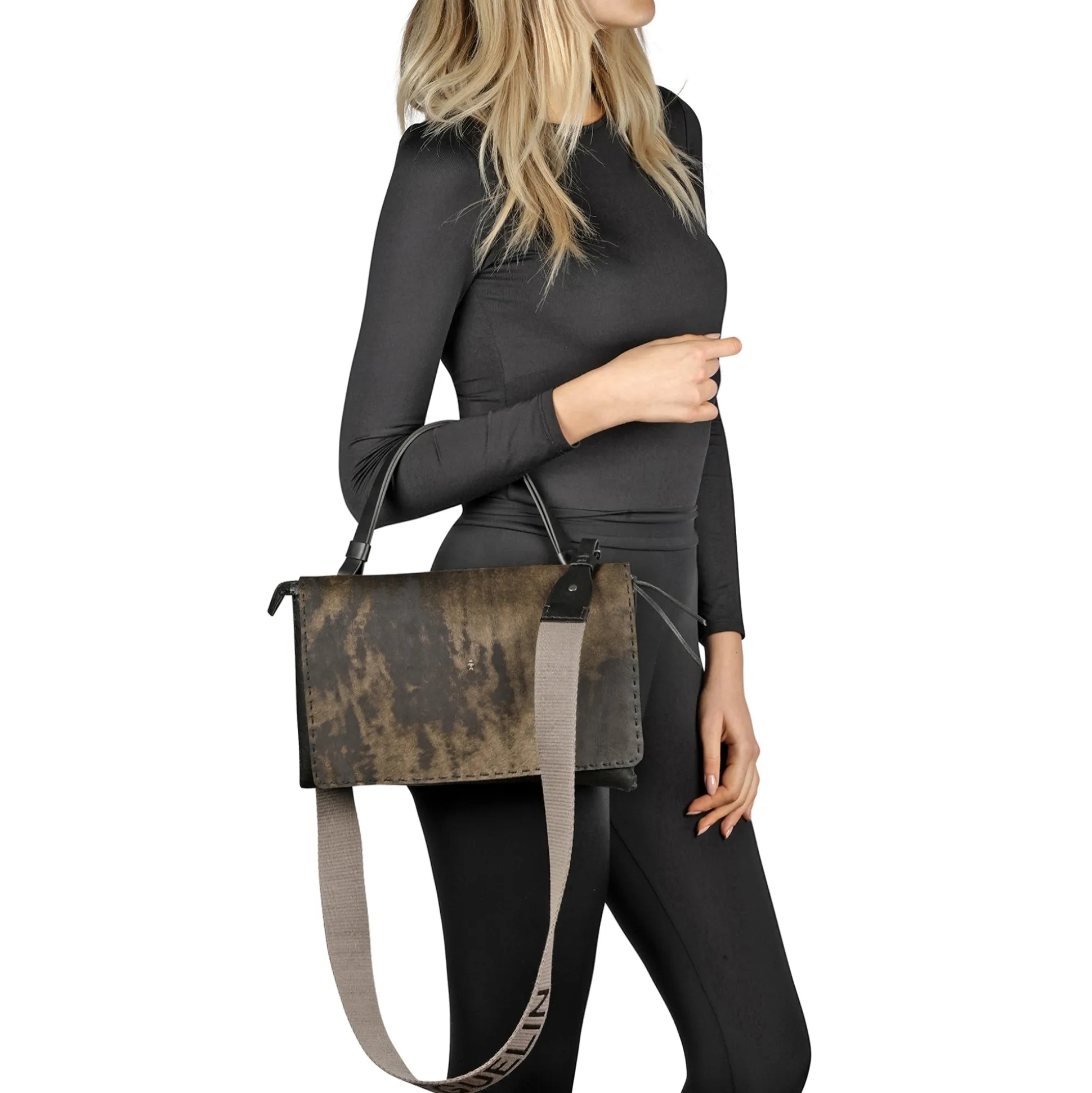 Saretta M HB Vegetal Wash Black/Pony Olive