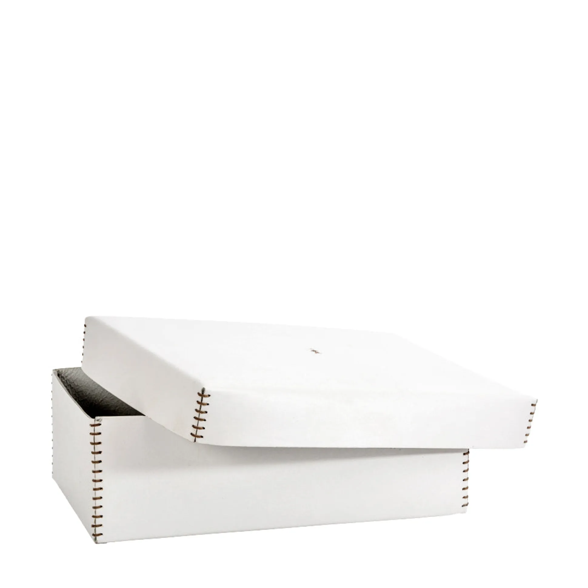 Scatola Liscia L Cuoio White