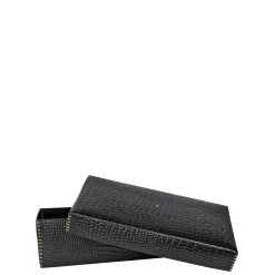 Scatola Liscia L Printed Crocodile Black