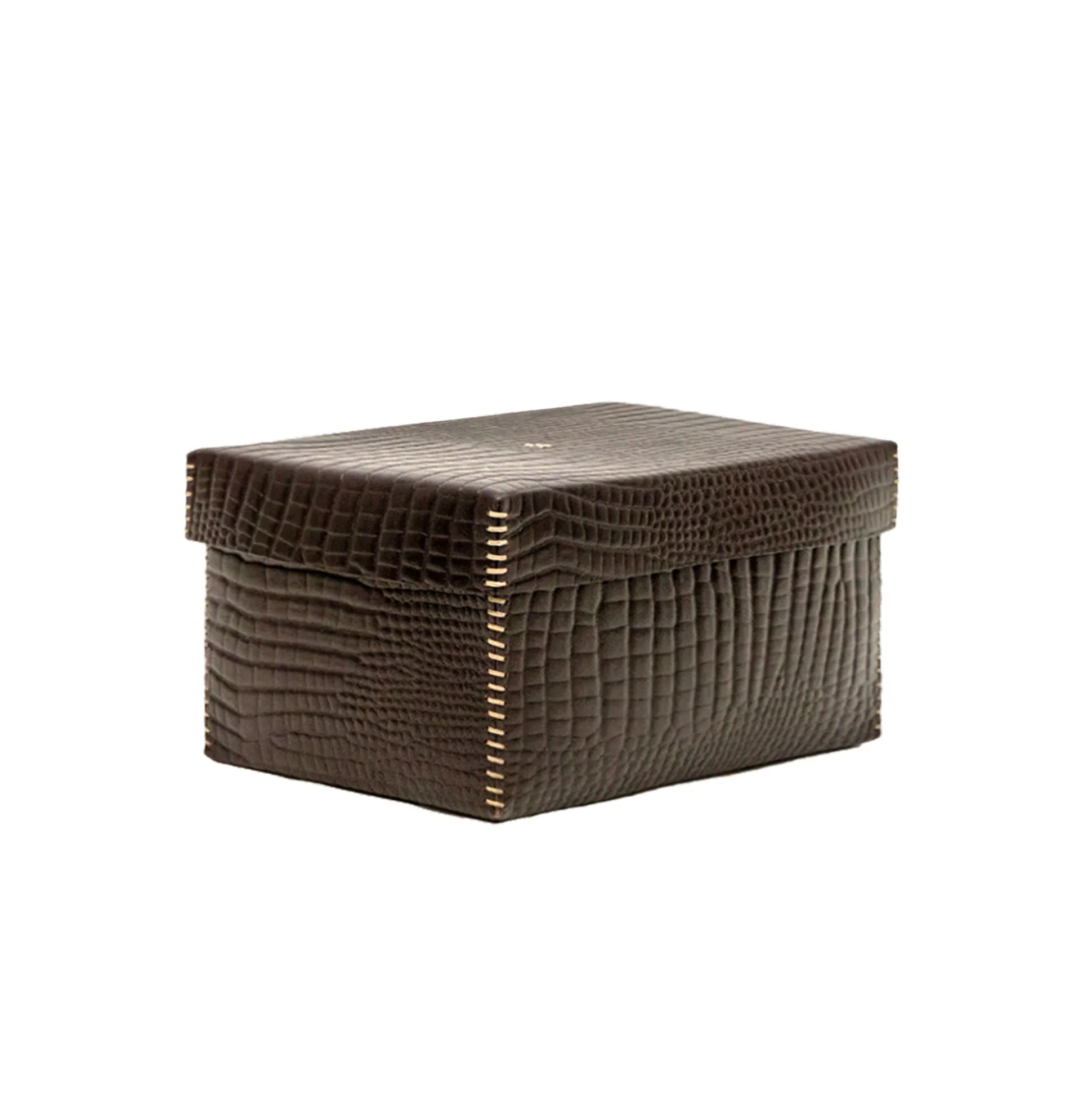 Scatola Liscia M Printed Crocodile Brown