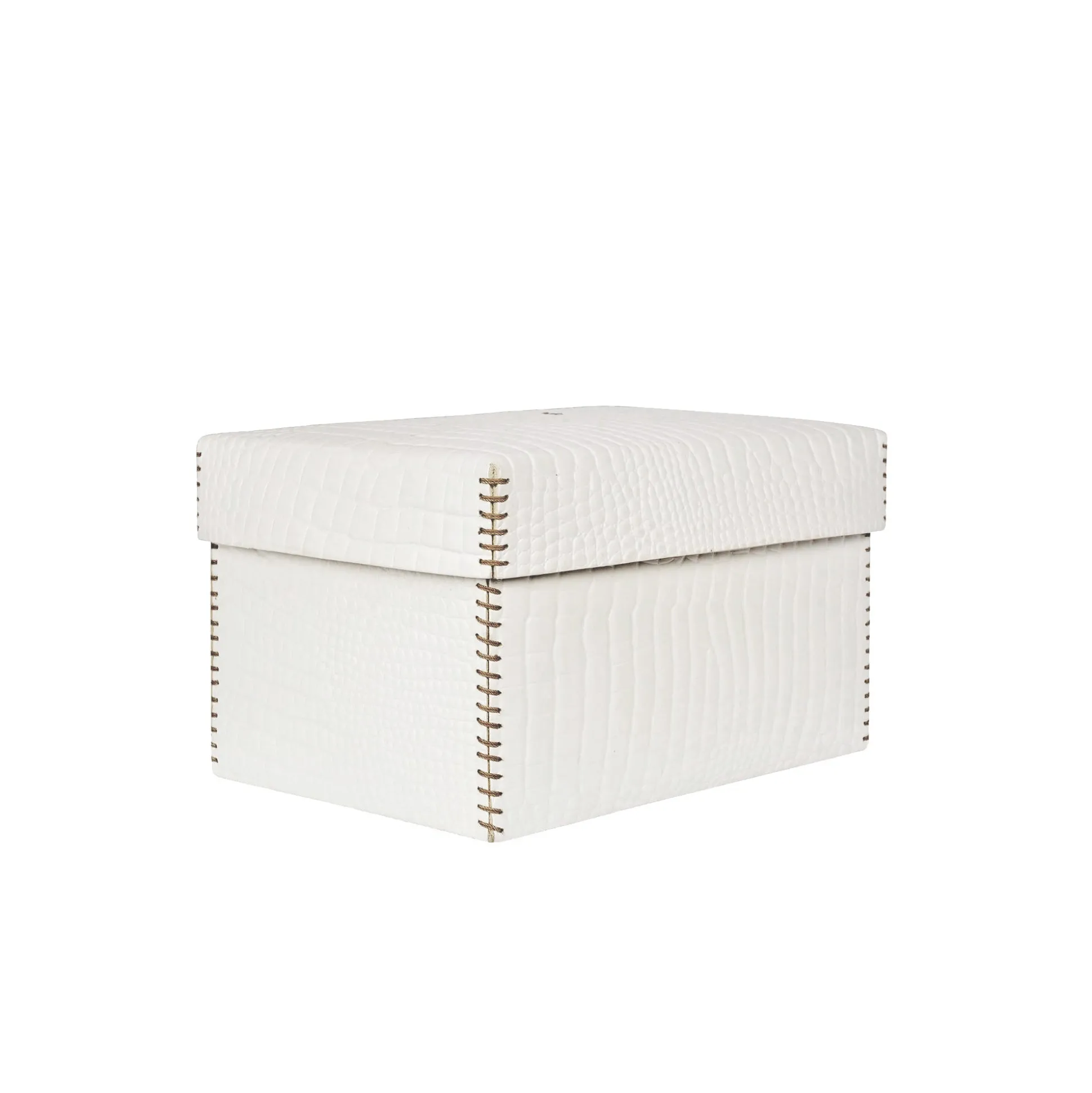 Scatola Liscia M Printed Crocodile White