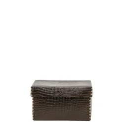 Scatola Liscia M Printed Crocodile Brown