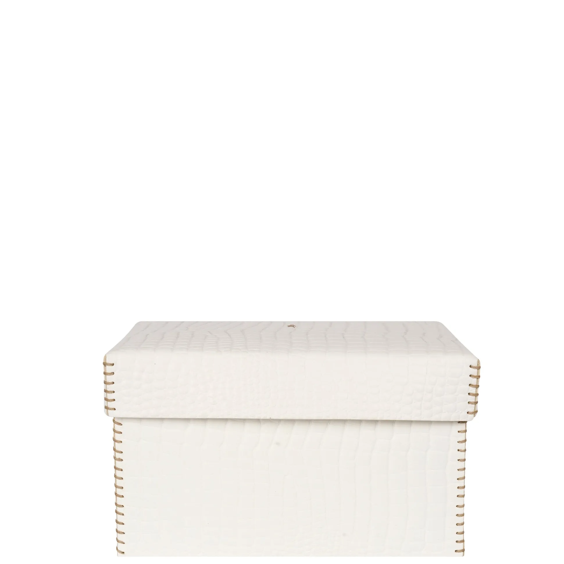 Scatola Liscia M Printed Crocodile White