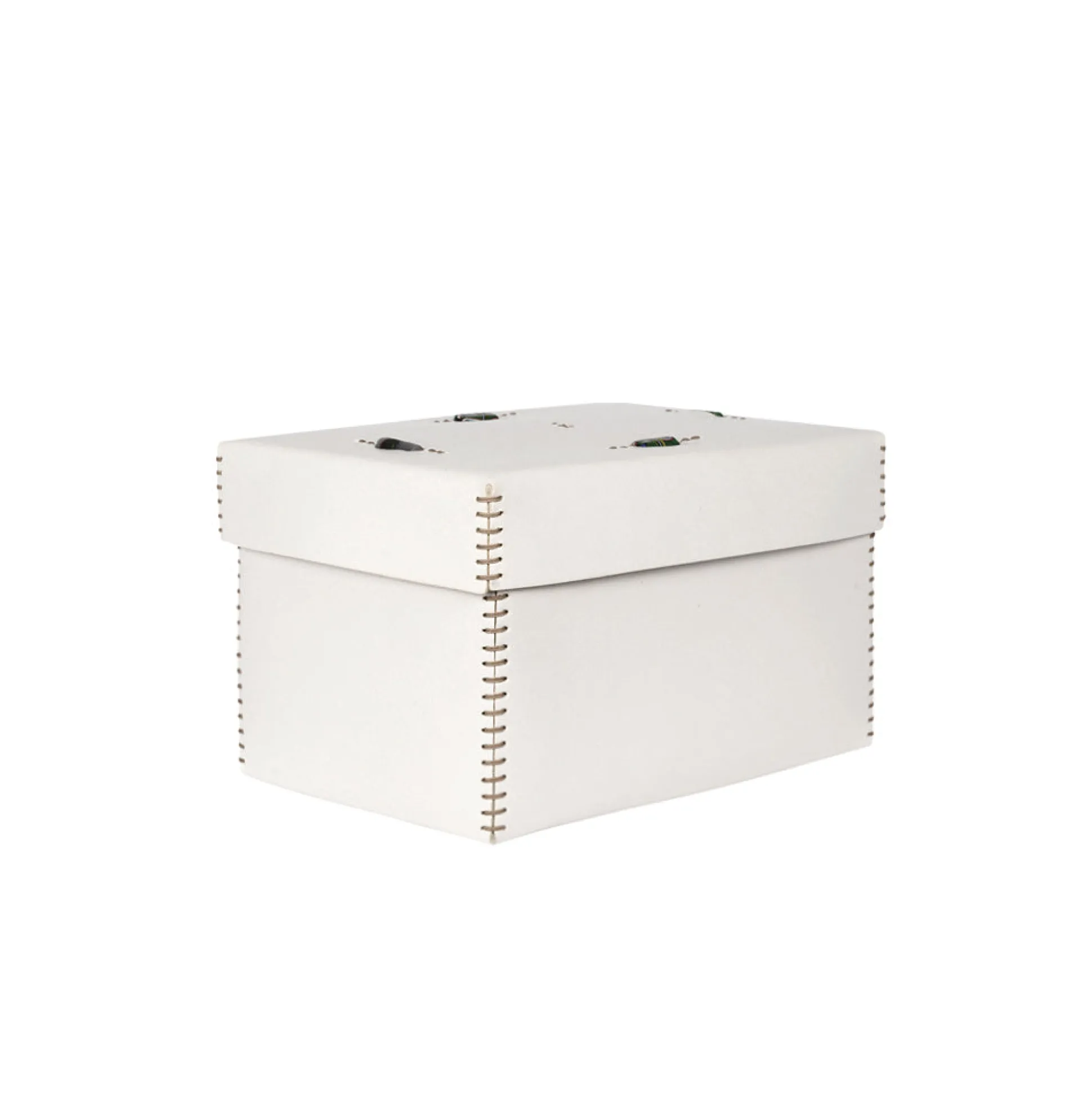 Scatola Murrine M Cuoio White