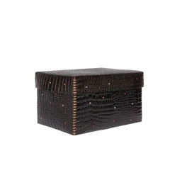 Scatola Perline M Printed Crocodile Brown
