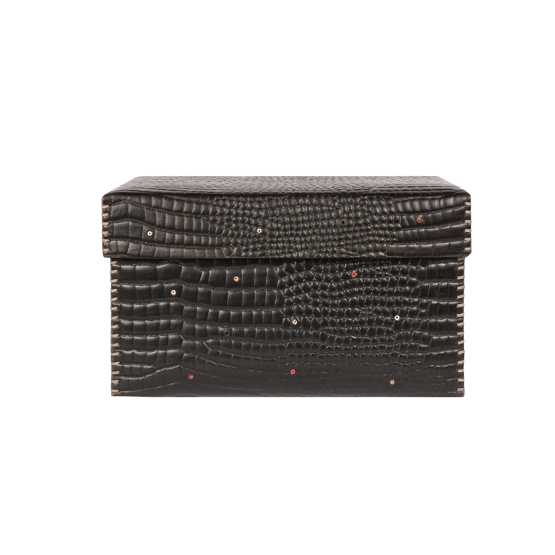 Scatola Perline M Printed Crocodile Brown