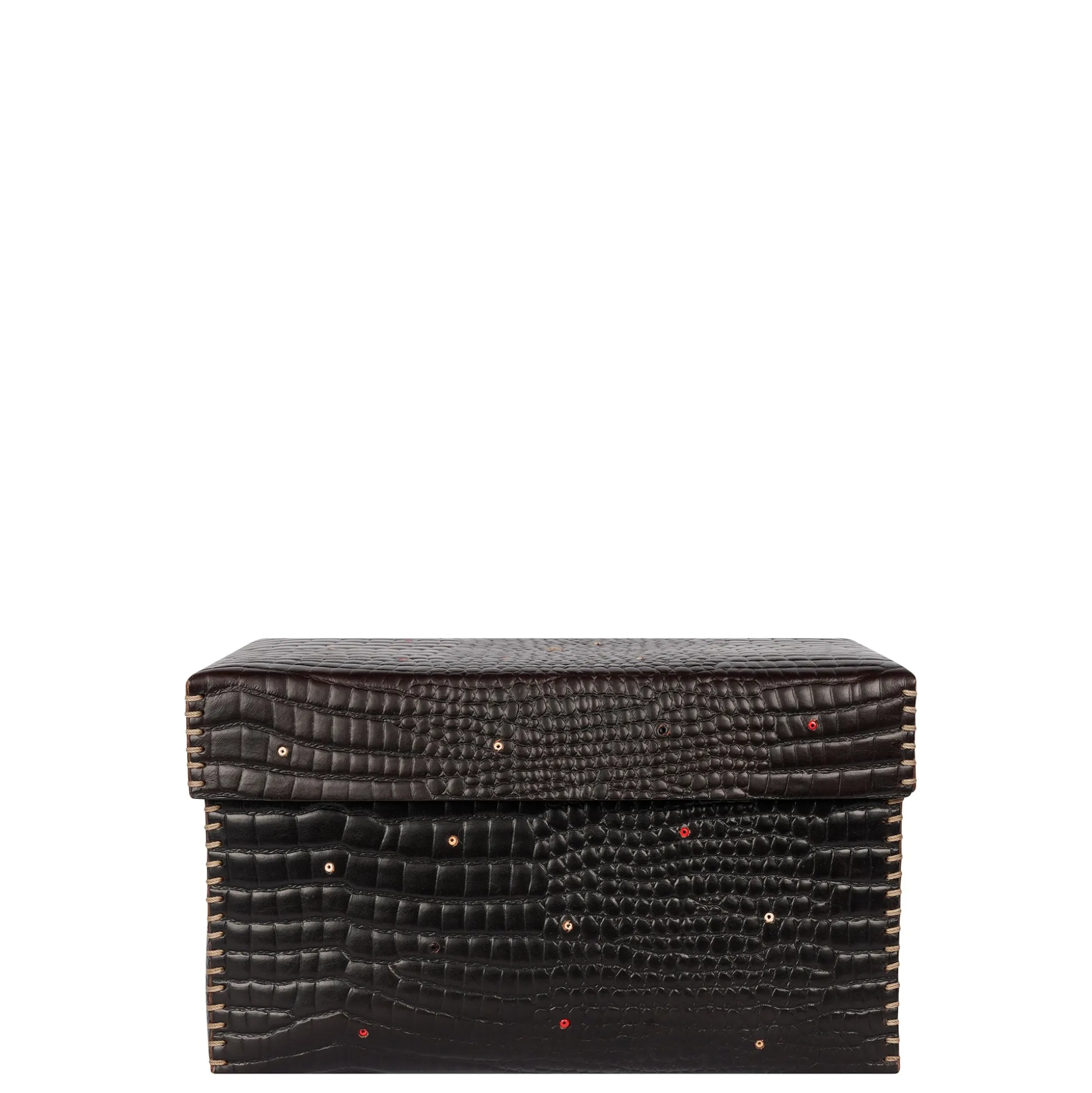 Scatola Perline M Printed Crocodile Black