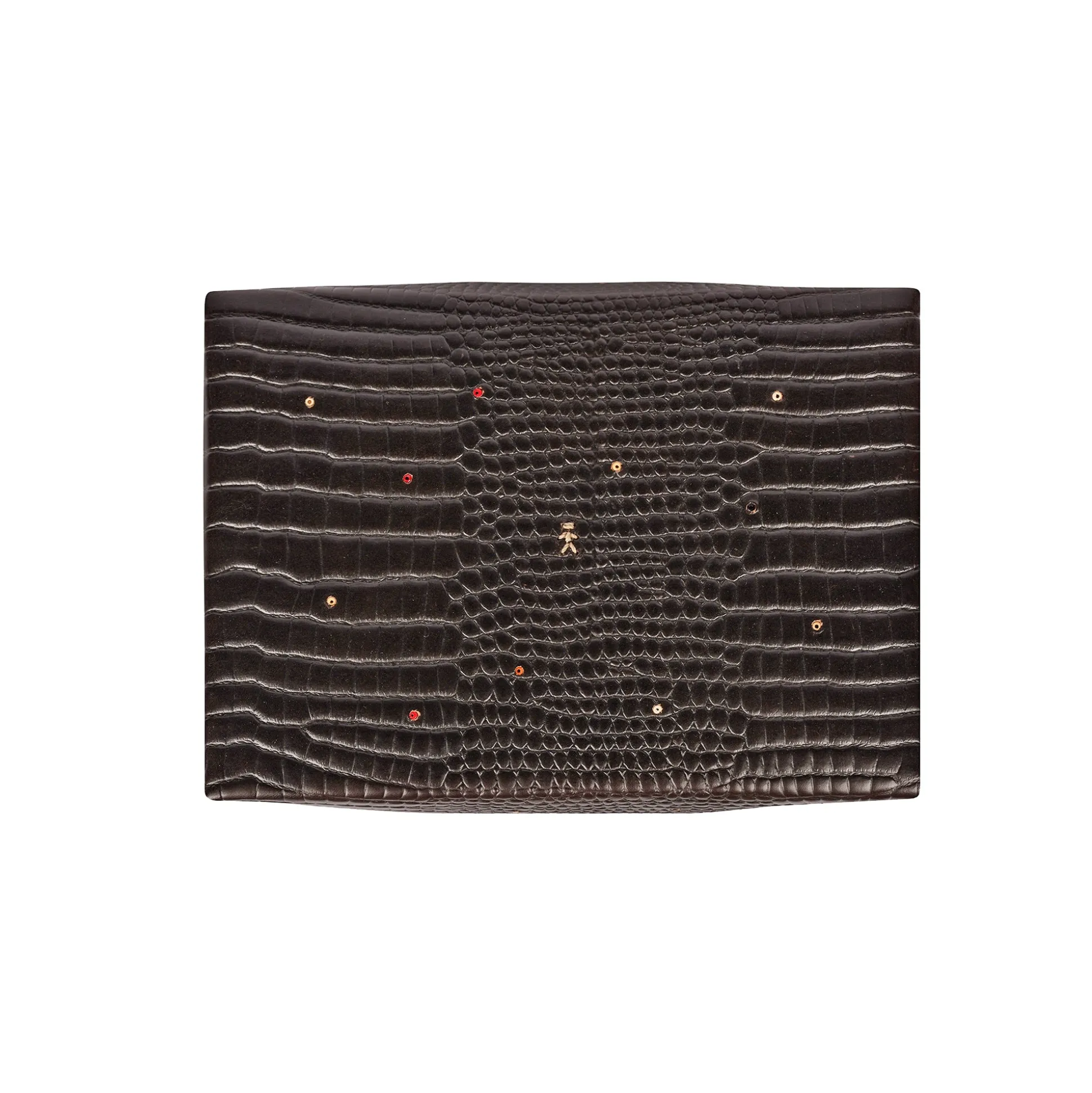 Scatola Perline M Printed Crocodile Brown