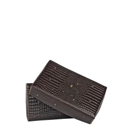 Scatola Perline M Printed Crocodile Brown