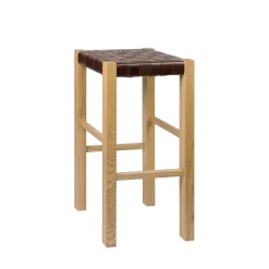 Sgabello Nestor Cuoio Incrociato Brown