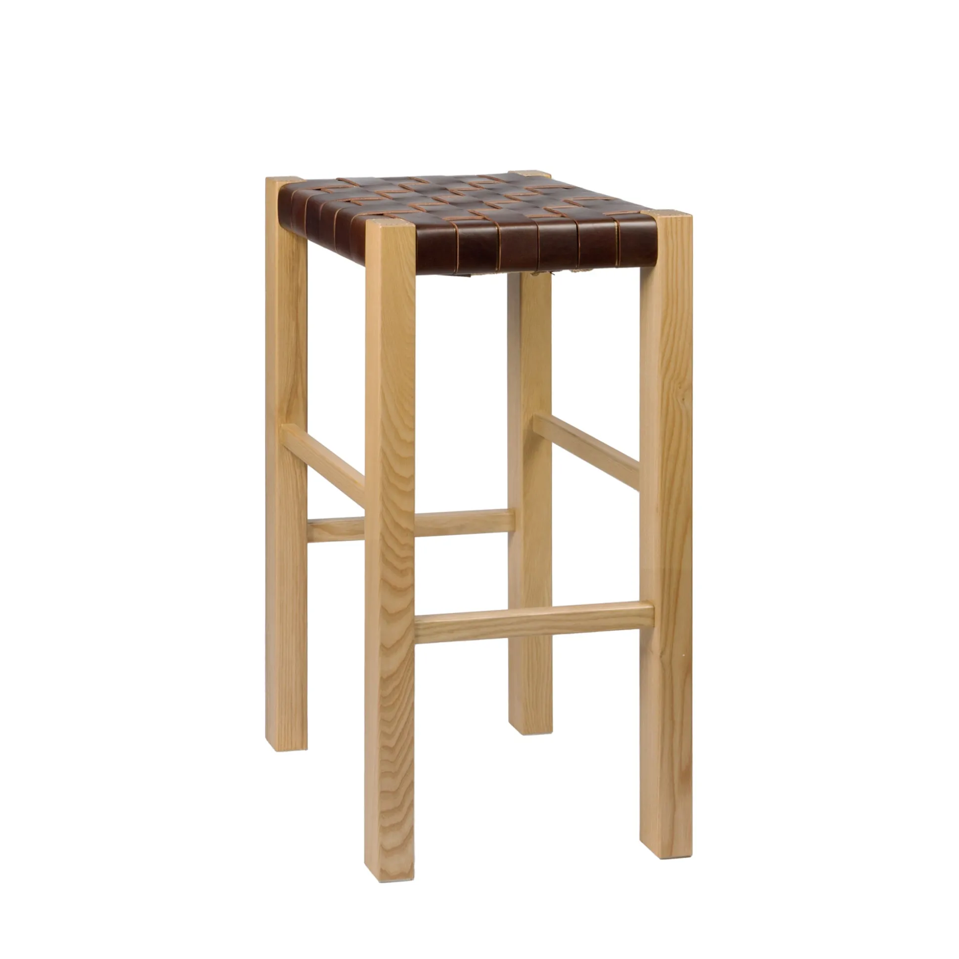Sgabello Nestor Cuoio Incrociato Brown