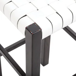 Sgabello Nestor Cuoio Incrociato White