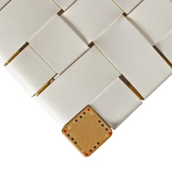 Sgabello Nestor Cuoio Incrociato White