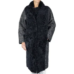 Shearling Oversize Coat with Wool