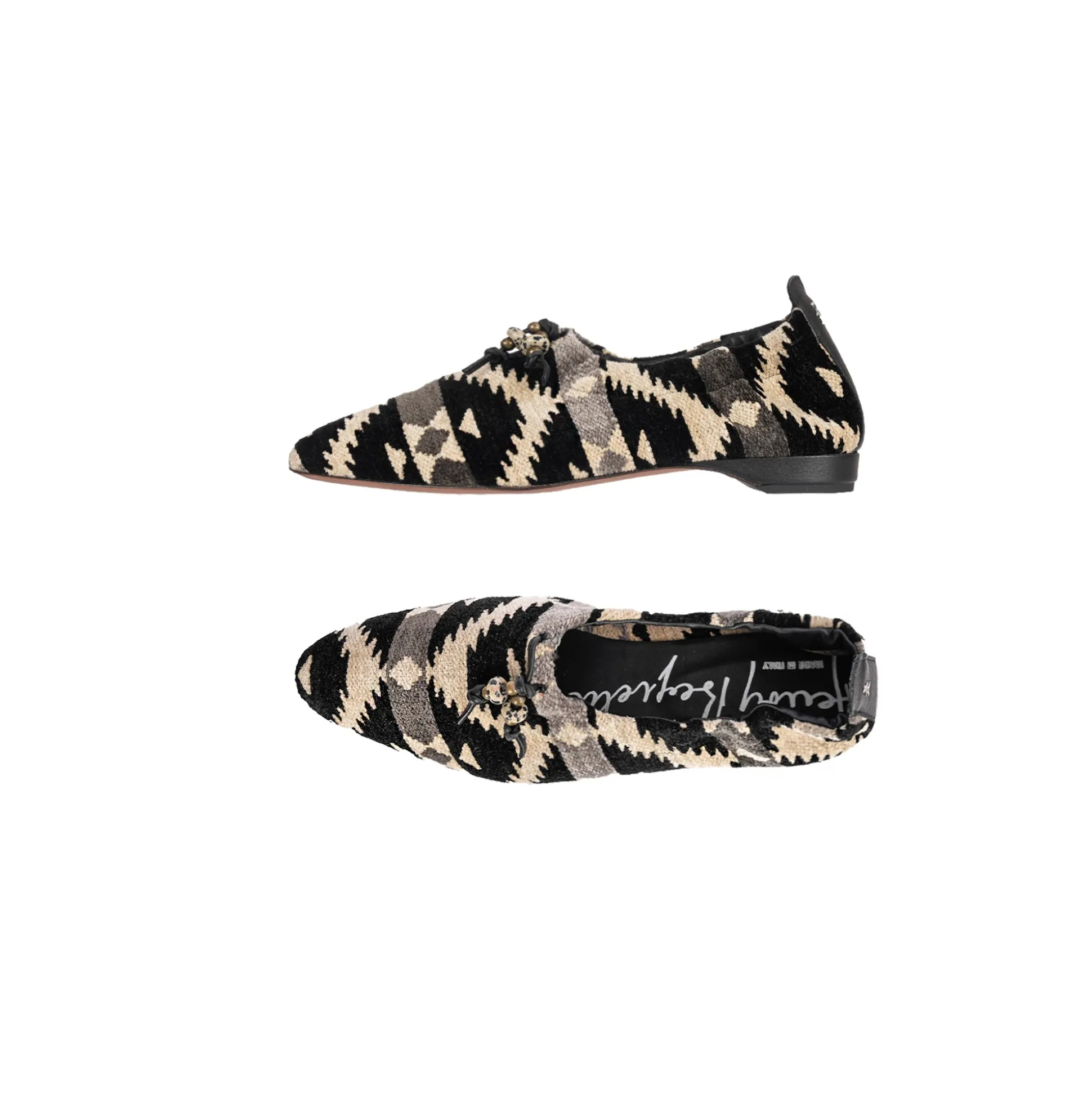 Slipper Azteco Fabric Black