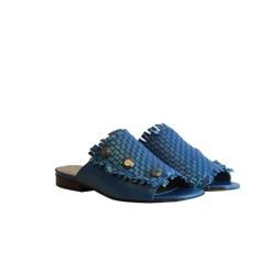 Slipper Intreccio Maltinto Laminato Blue