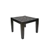 Square Short Stool Leather Black