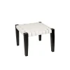 Square Short Stool Leather White