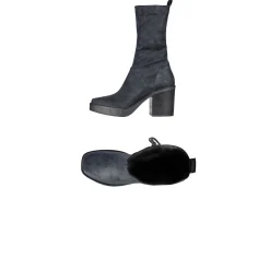 Square Toe Bootie Stretch Suede Deep Blue