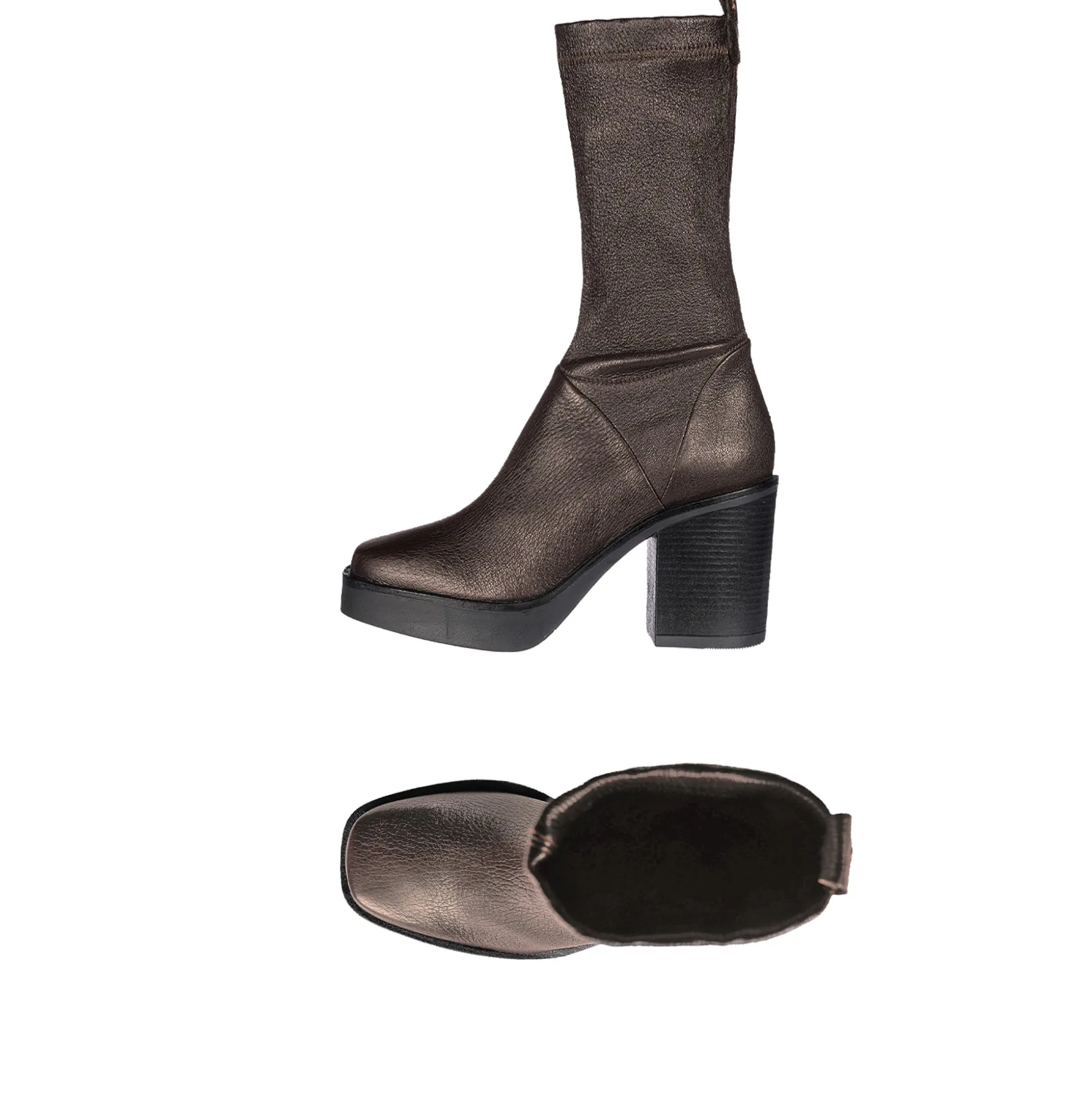 Square Toe Bootie Stretch Old Iron