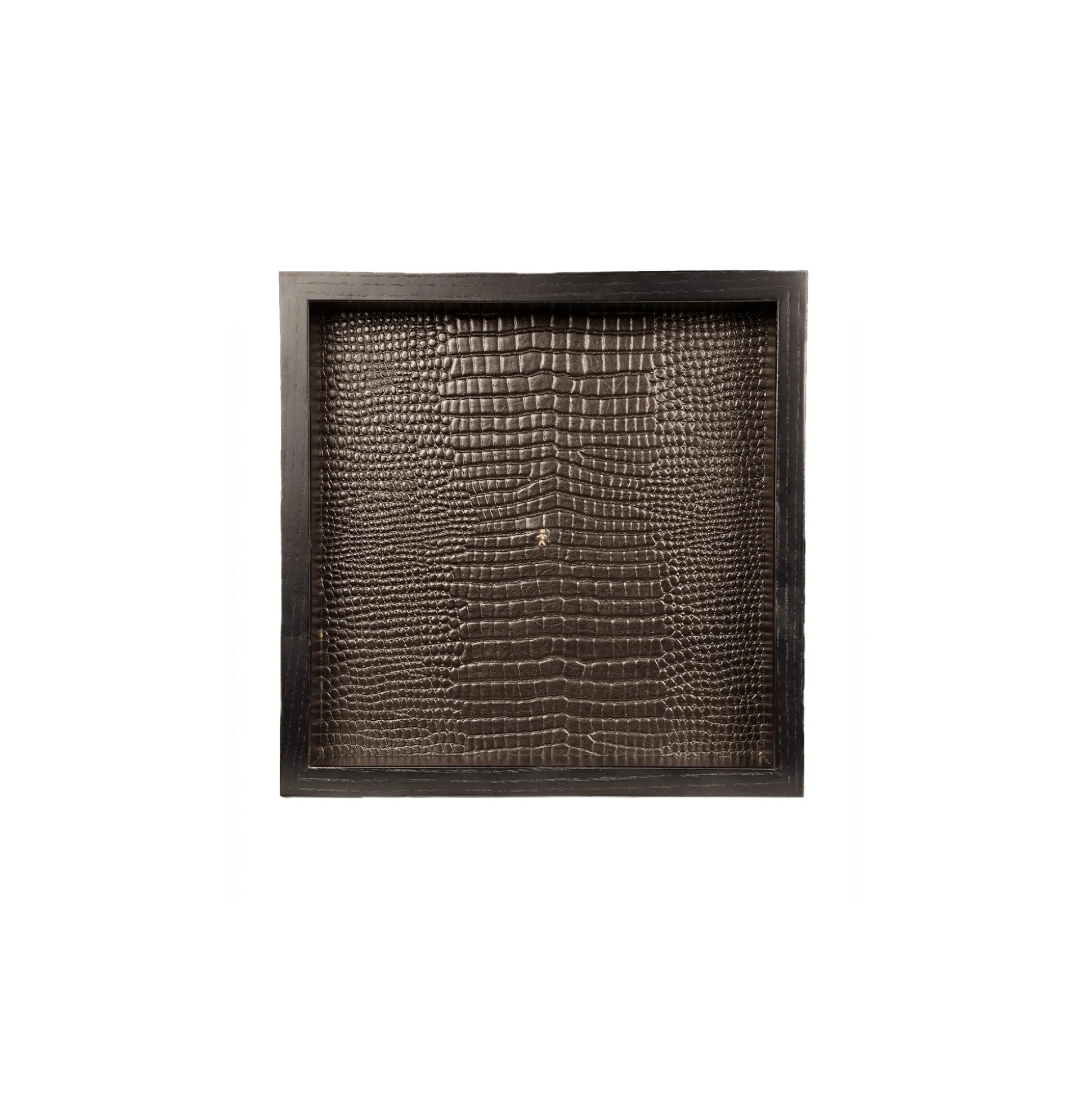 Square Wood Tray Dark Brown