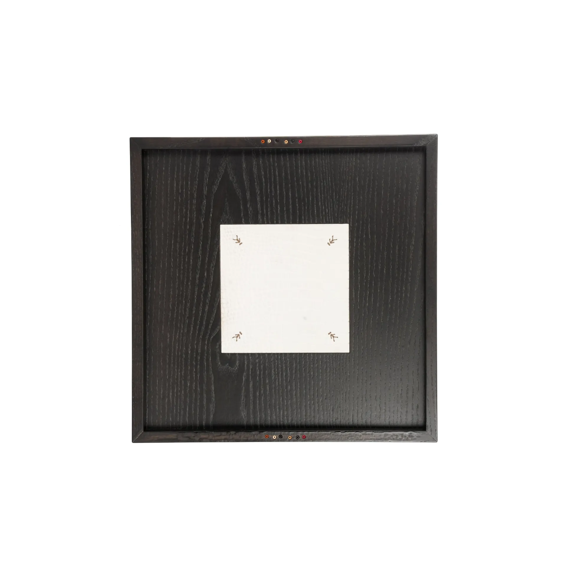 Square Wood Tray Printed Crocodile White